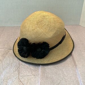 Vintage Anita Pineault hat with black flowers
